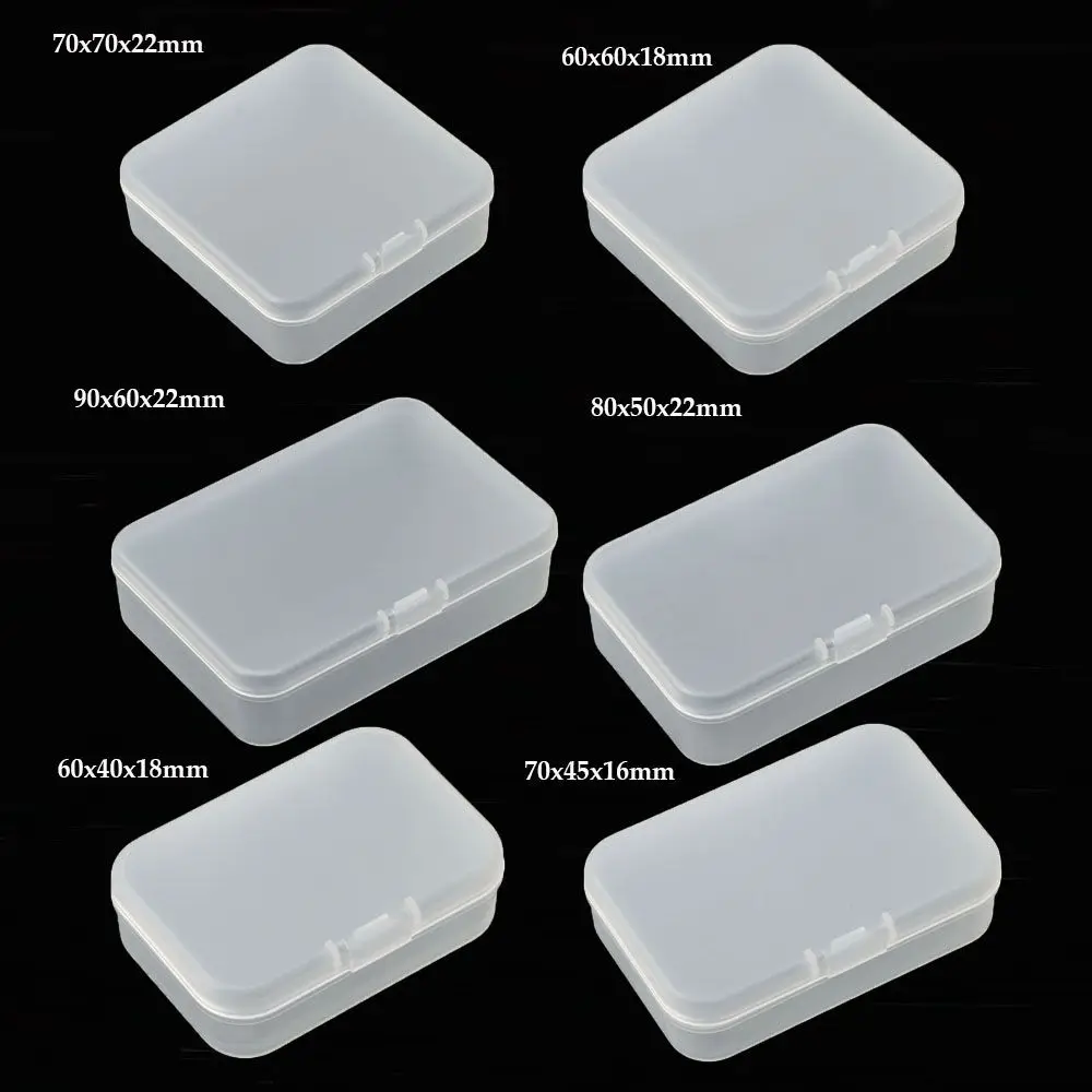 Square Plastic Transparent Storage Box Jewelry Beads Container Box Small Items Sundries Organizer CaseFishing Tools Accessories