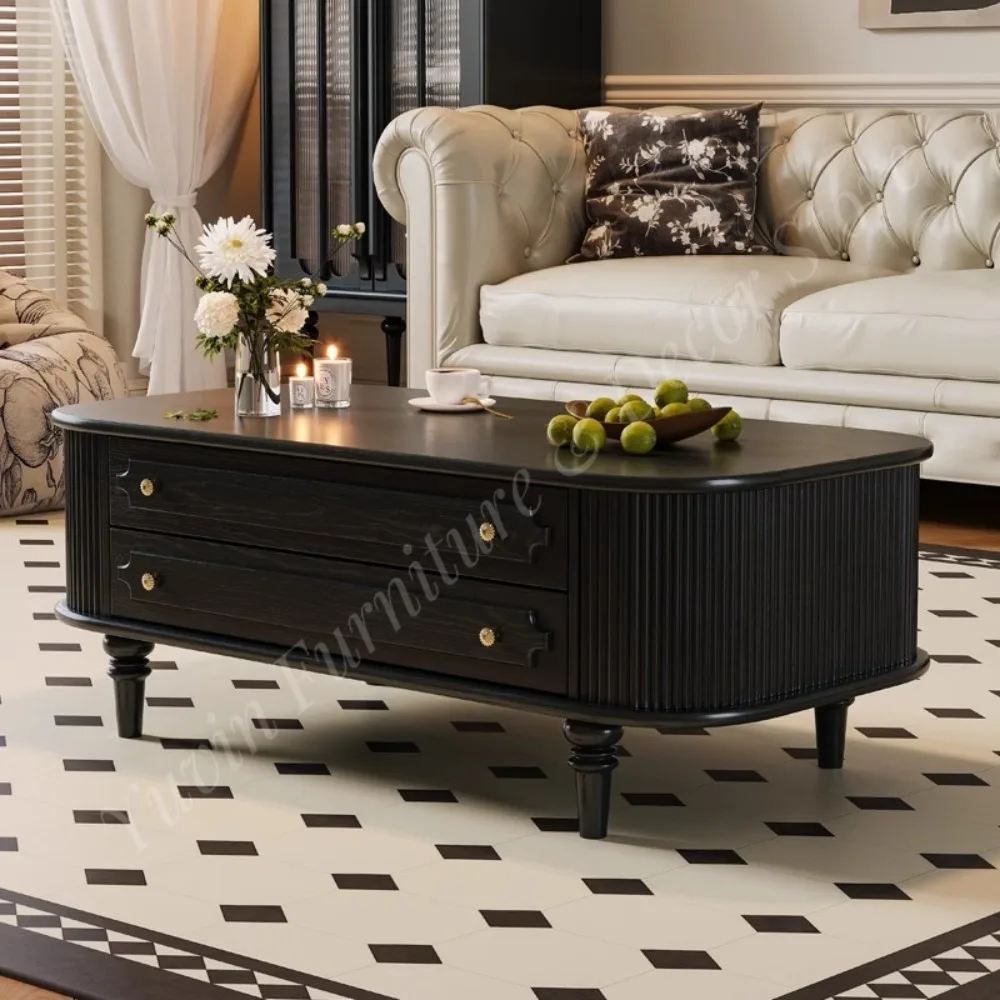 Hot Sell Vintage Coffee Table Retro Living Room Center Table Sturdy Home Furniture Stylish Decorative Coffee Table