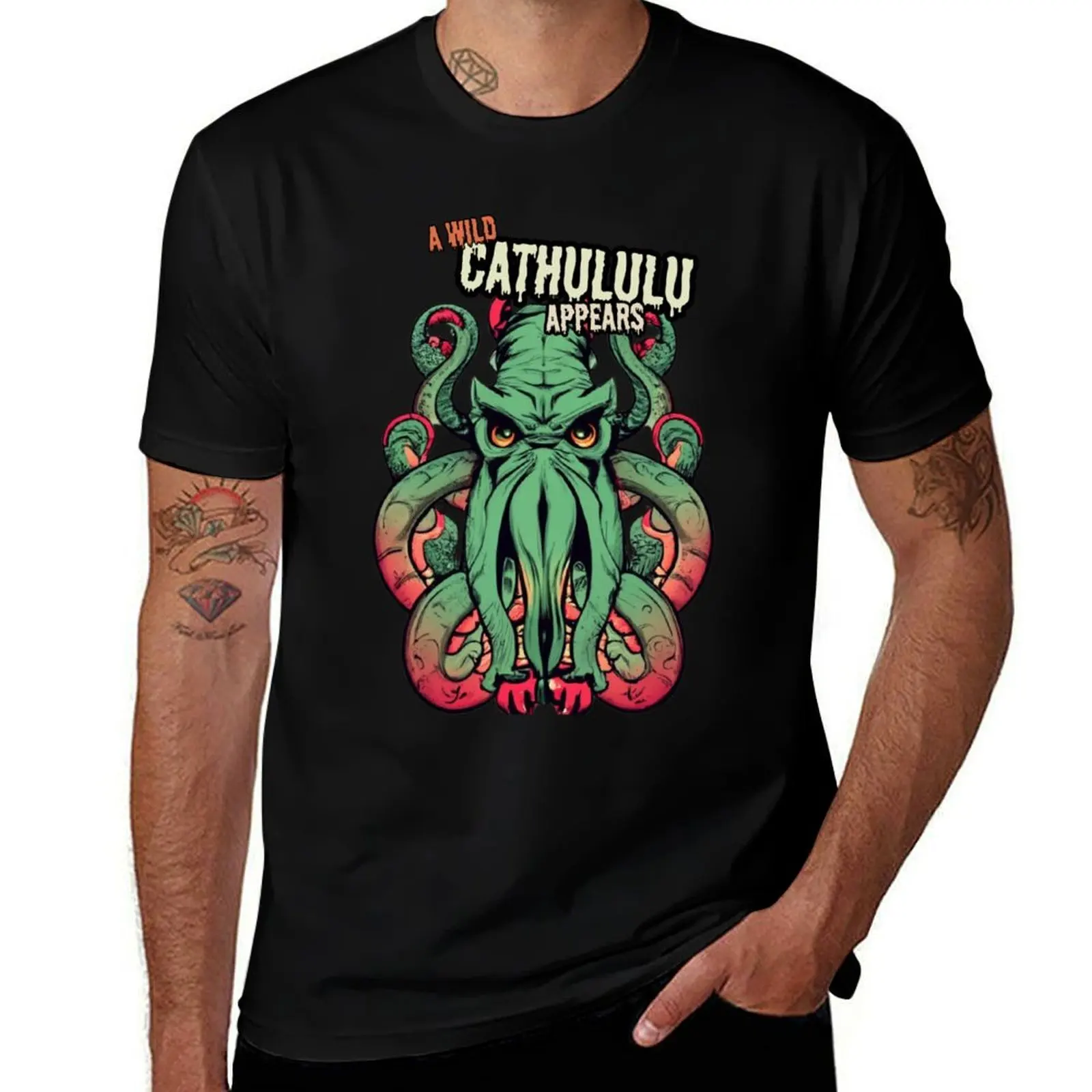 A WILD CATHULHU APPEARS T-Shirt Holiday Simple Tee Shirt T-Shirt