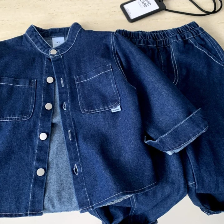 

Boys Suit 2026 Spring and Summer New Childrens Wear Korean Style Boy Baby Western Relaxed Casual Cool Cowboy Two-piece Set