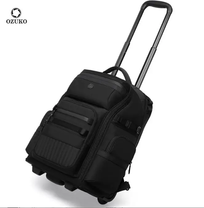 Men travel trolley bag Overnight College  Women Travel Wheeled Backpack 18 Inch cabin Airplane Carry on Hand Lugggage Suitcase
