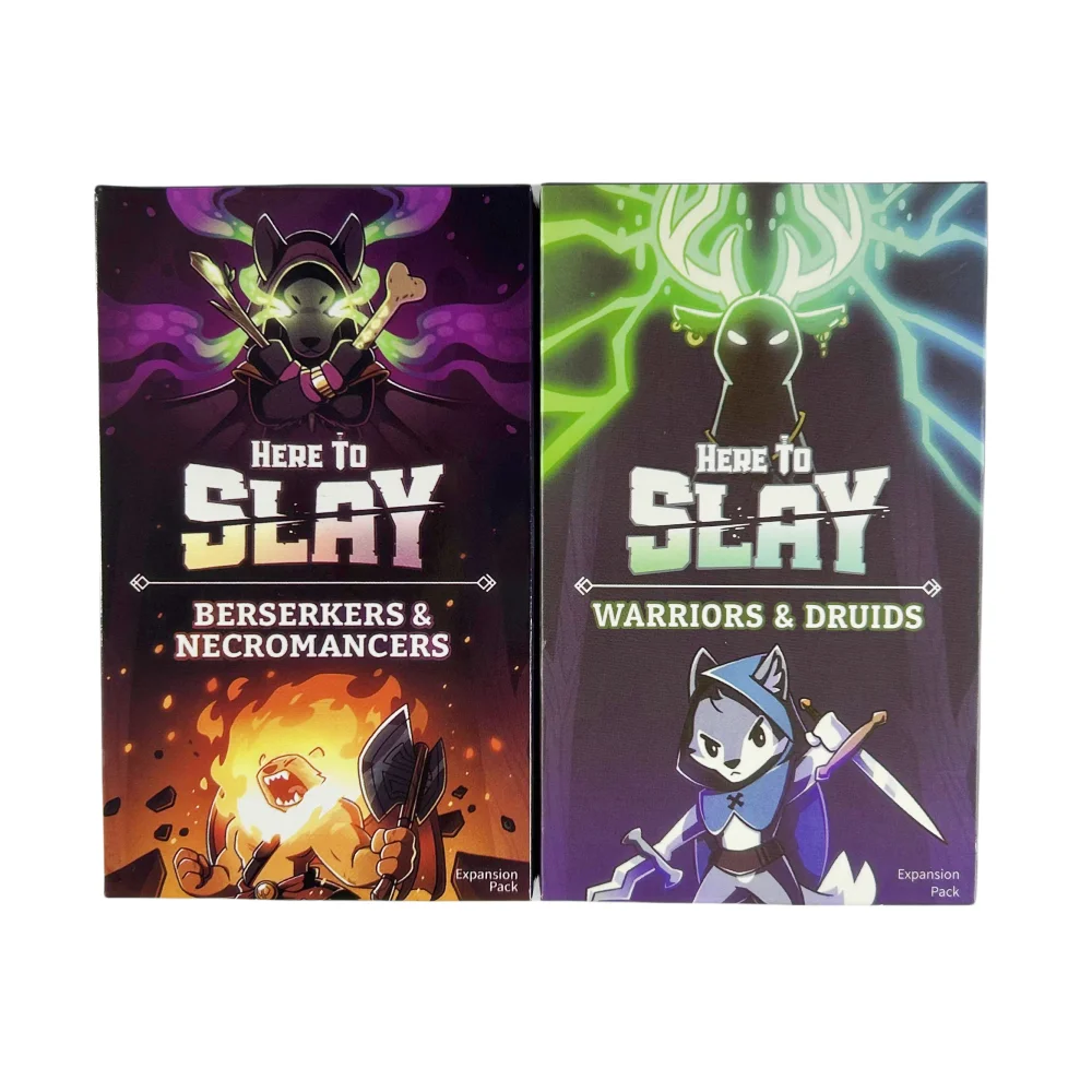 1 ou 2 peças do mais recente jogo de cartas Here to Slay, um jogo de cartas estratégico para adolescentes e adultos, baralho de jogo de tabuleiro para o Natal e Halloween.