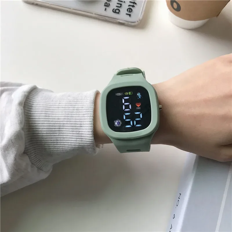 Cat-Ear Kids Watch with Bracelet Waterproof Digital Watch LED Sports Electronic Wristwatch for Girls Boys Students Children Gift