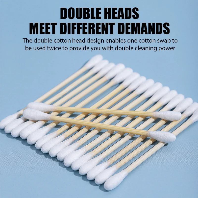 3/5/8/10Packs Disposable Double Ended Cotton Swabs Household Makeup Removal Ear Digging Hygiene Cleaning Cotton Swabs
