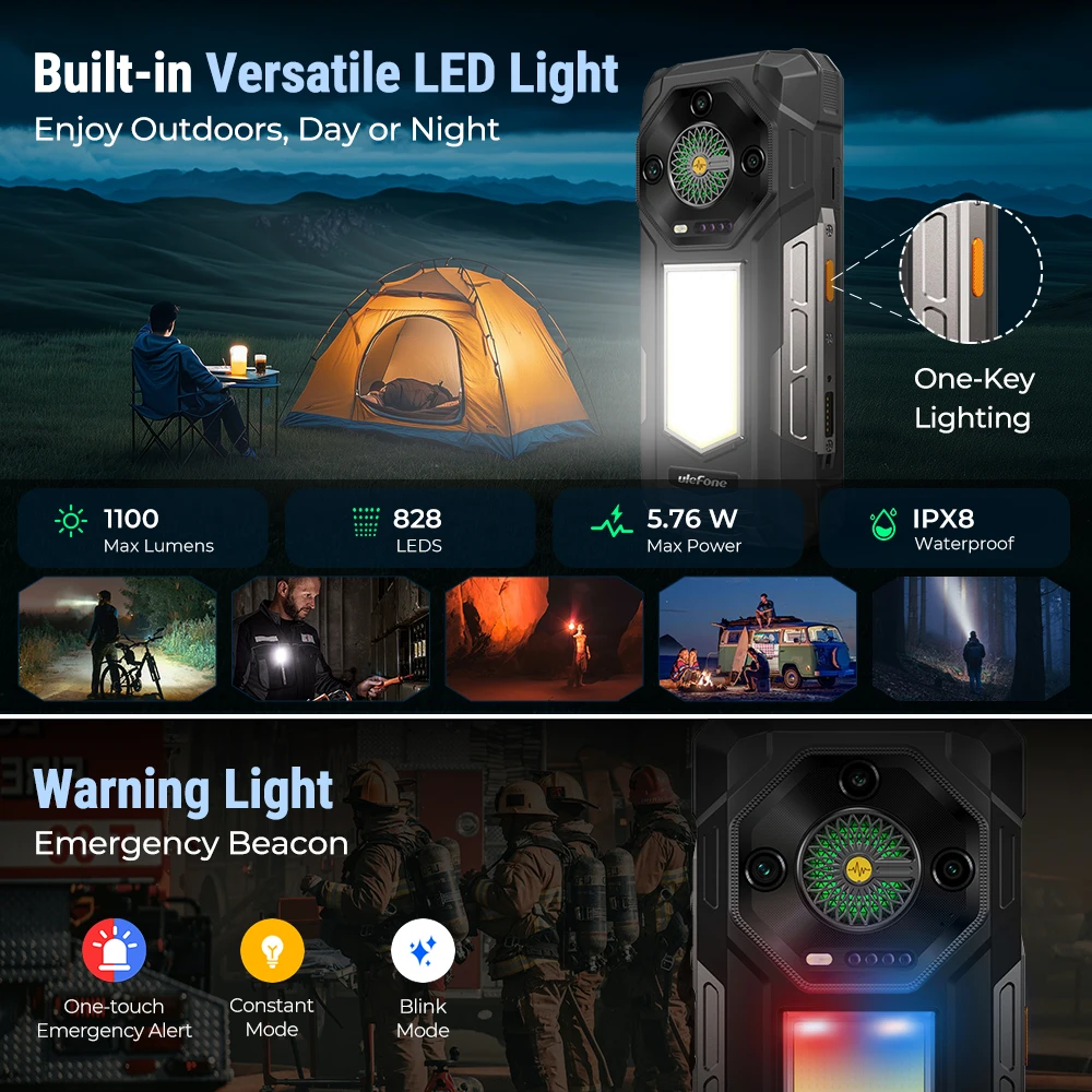 【2025 New】Ulefone Armor 33 Rugged Phone Smartphone Android 15 24GB+512GB 25500mAh Night Camera NFC Loud Speaker Versatile LED