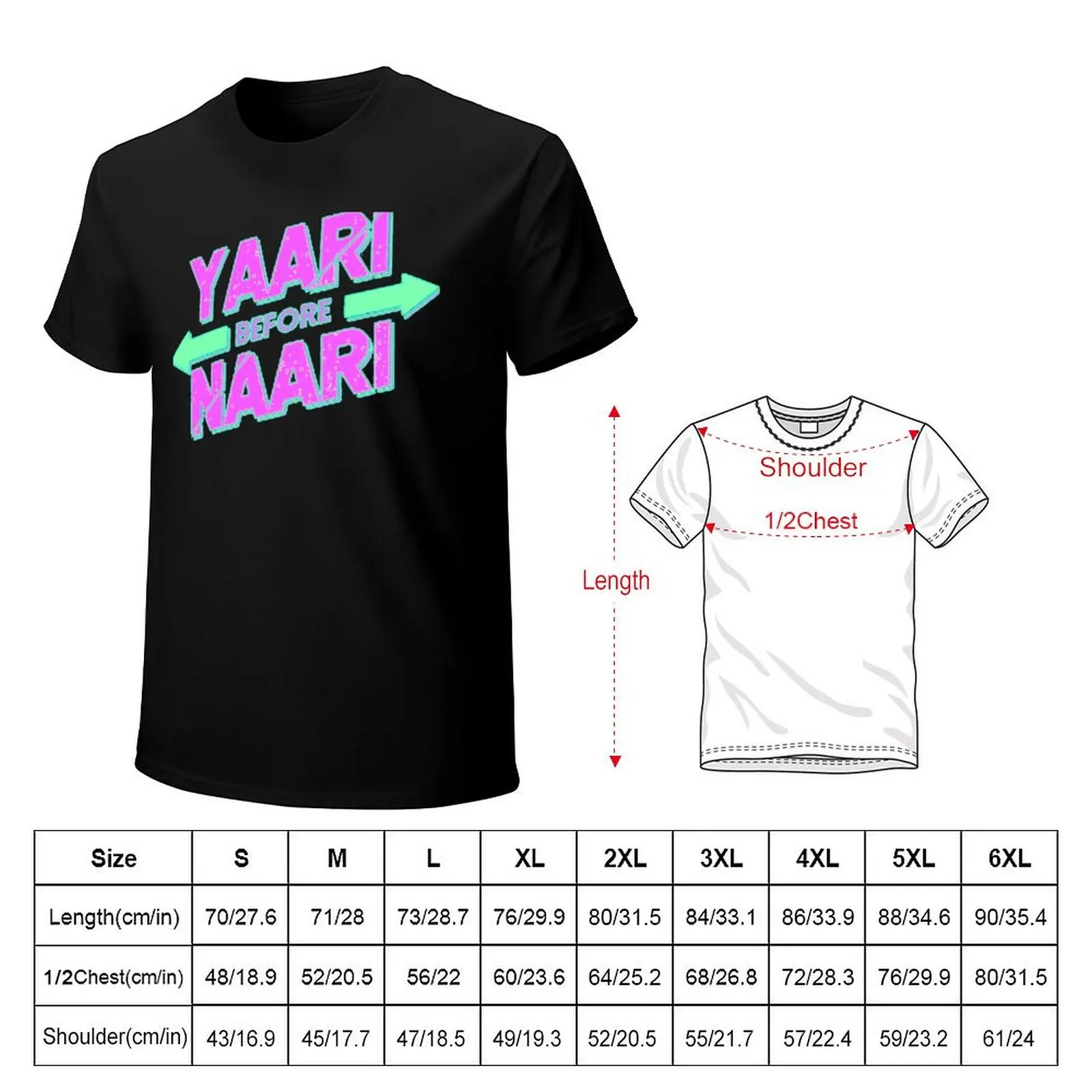 Yaari before naari - title of calligraphy lettering typography text quotes T-Shirt cotton t shirt pack T-Shirt