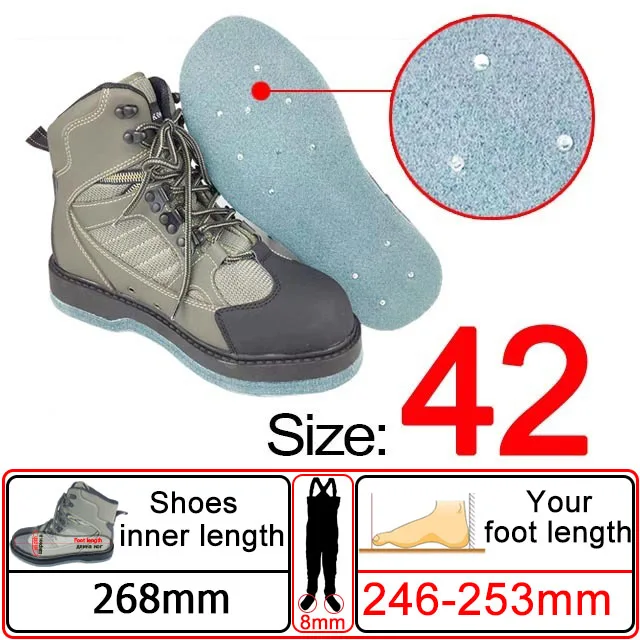 Vliegvissen steltlopers, Reef Rook visserslaarzen, jachtvissen taille waadkleding en vilten zool visschoenen, vispakset