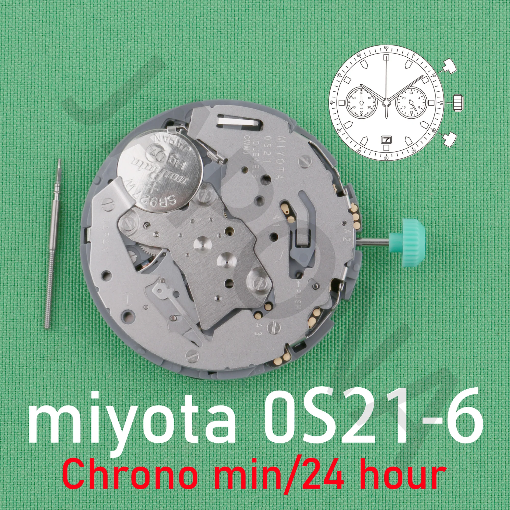Movimento Japão Chronograph Movimento, Miyota OS21, 0s21, 0S21-6, pode incluir a função do tacômetro