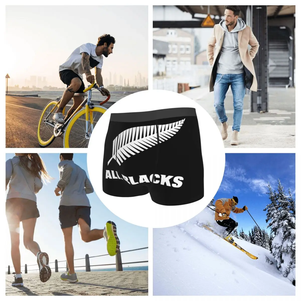 الملاكم السروال السراويل جميع السود قبعة الرجبي الخريف الشتاء سراويل الذكور الملابس الداخلية الناعمة لهدايا رجل صديقها