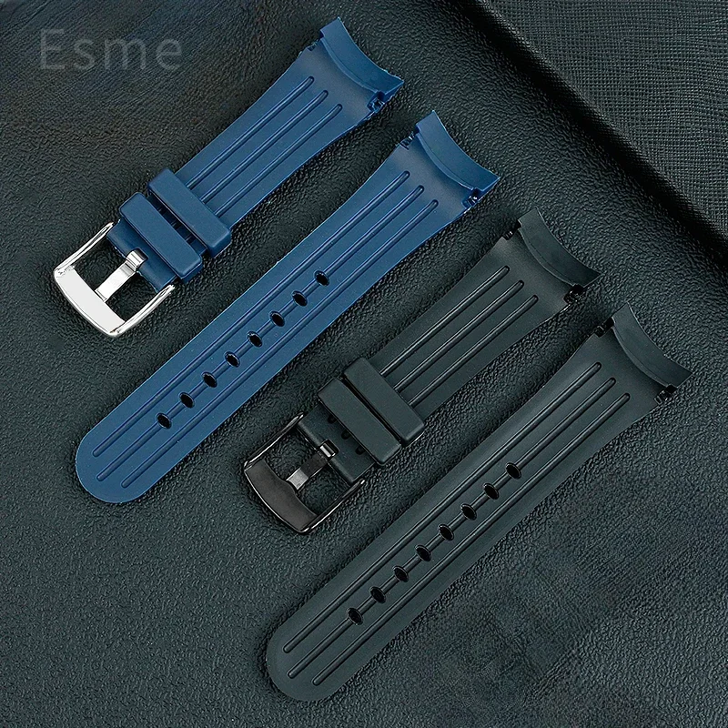 Wear-resistant Durable Silicone Watchbands for Graham Reeftiger Racing Timing Series Curved Interface Waterproof Strap 24mm