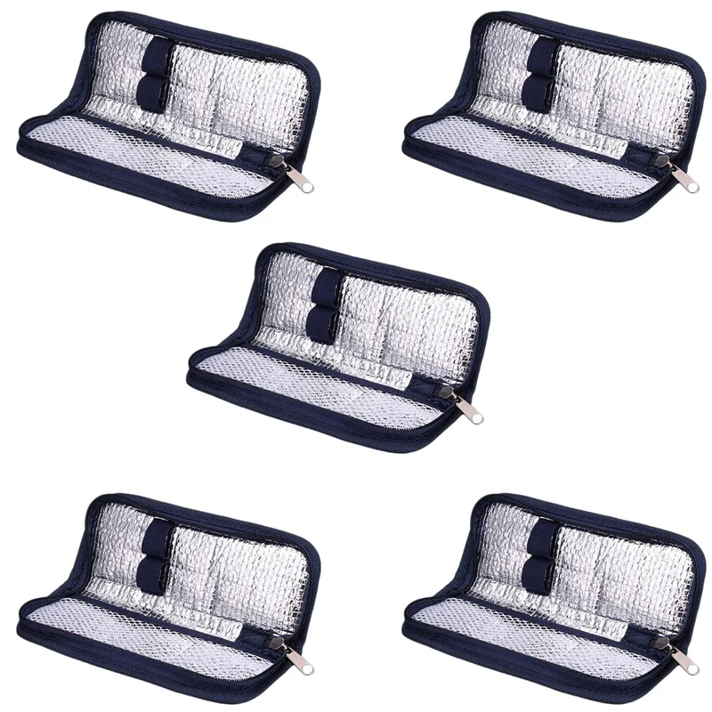 Hot Kf-5X Insulin Cooler Travel Case Diabetic Medication Organizer Cooler Bag Navy Blue