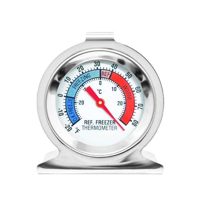 Refrigerator Thermometer with Red Indicator 30-30°C/20-80°F Suitable for Fridge And Freezer Temperature Gauge with Visual Warnin