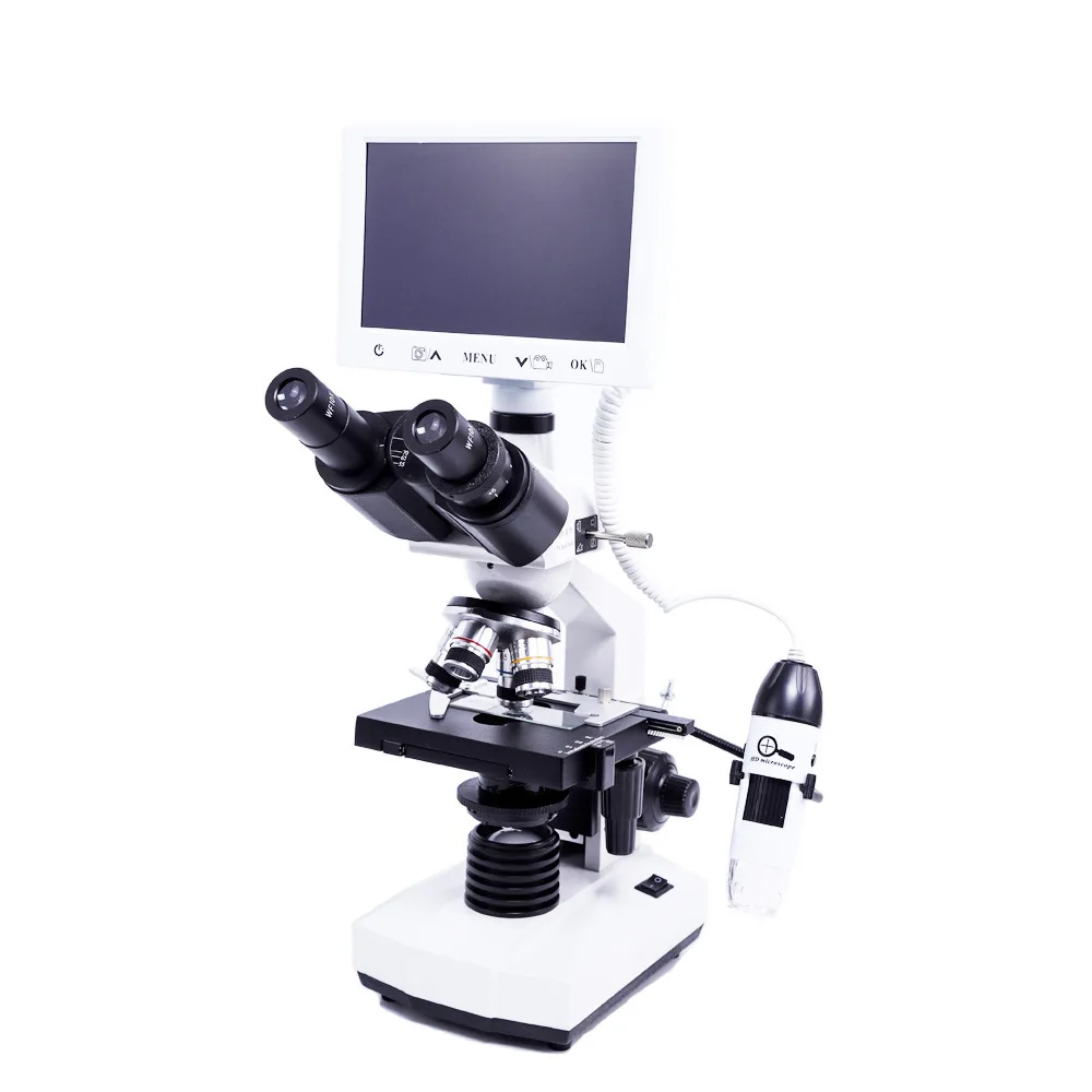 Digital Microscope with Handheld Research Grade Multifunctional Composite 1600X High-Definition 7-Inch Display Screen