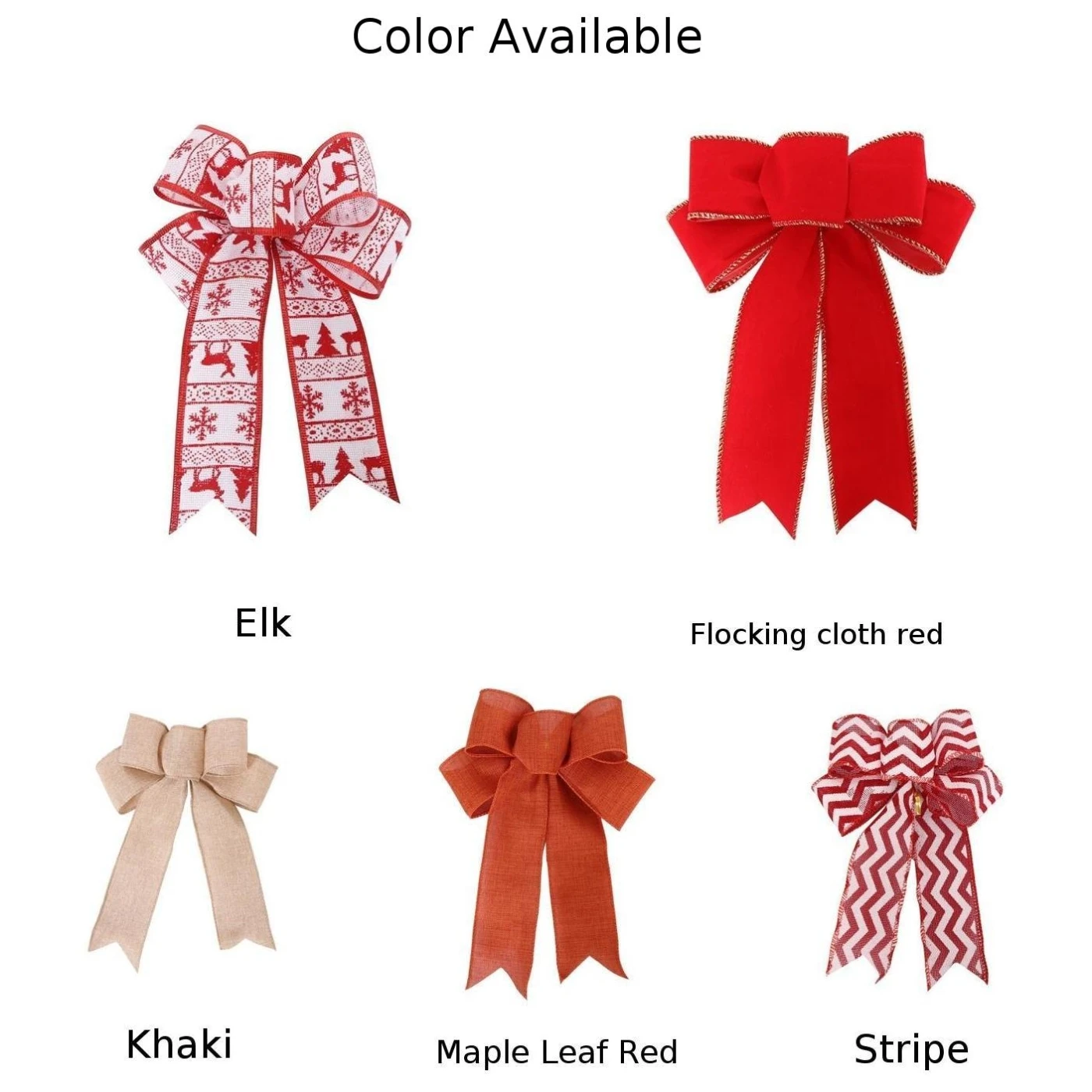 Cloth Bowknot Ribbon for Christmas Tree and Festive Party Decoration Suitable for Use on Furniture and Outdoor Settings