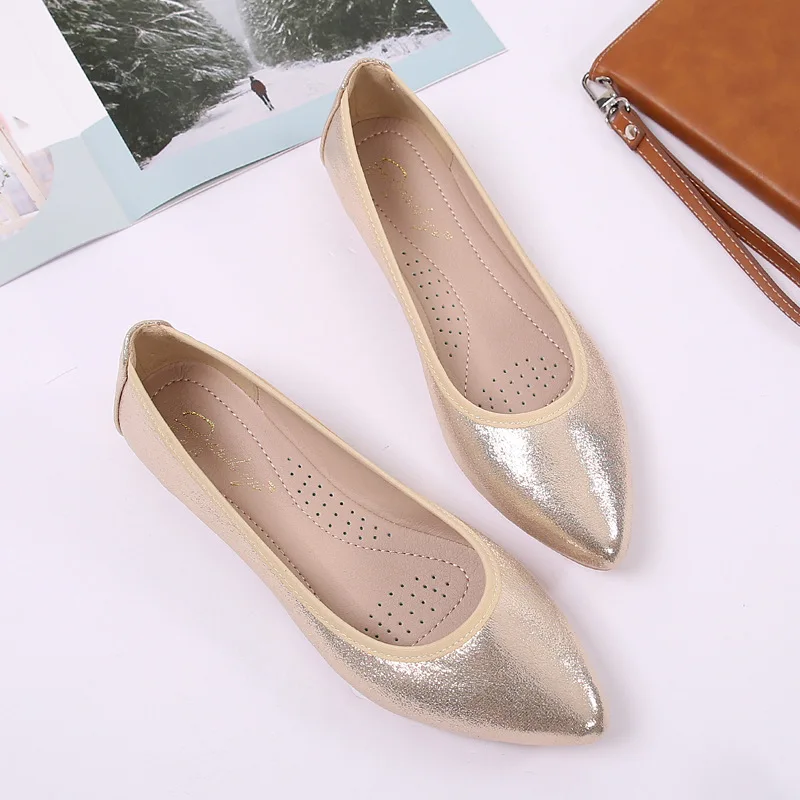 

XGRAVITY 2023 New Spring Comfortable Lady Flat Shoes Pointed Toe Flats Plus Size Female Women Footwear Comfort Ladies Shoes C104