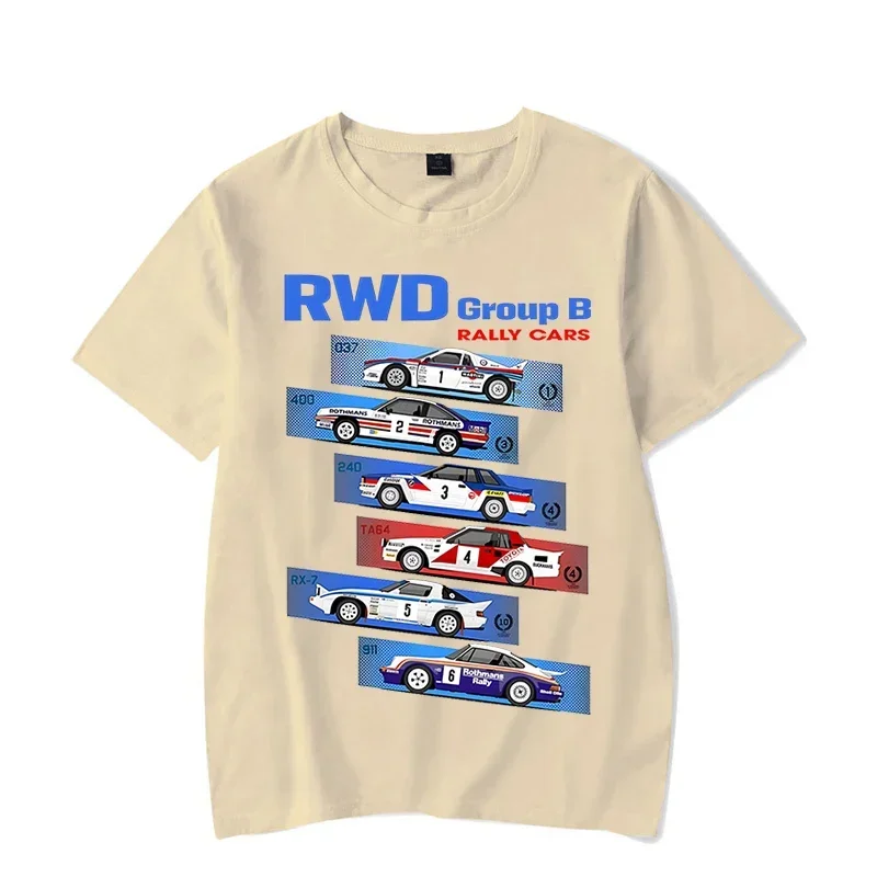 Group B RWD Rally Cars Graphic Funny Tee T-Shirts Fashion Summer Men Short Sleeve T Shirts Black Tops Tees Streetwear Camisetas