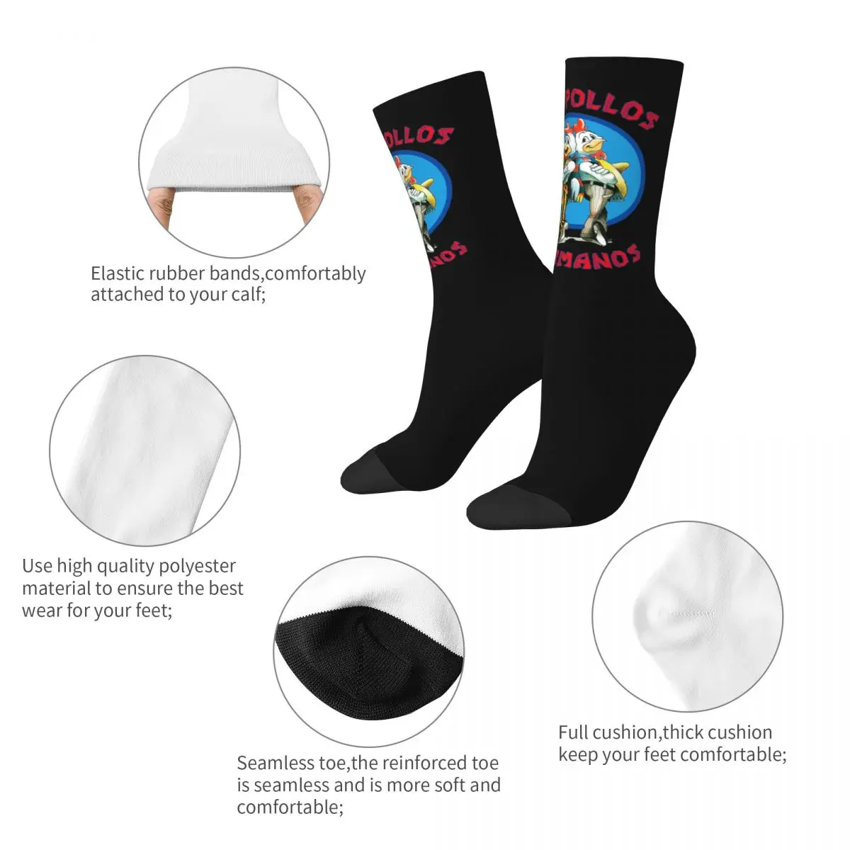 Winter Warm Colorful Unisex Los Pollos Hermanos Breaking Bad Socks Non-slip Middle Tube Socks