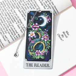 Flower Snake Moon Appreciation Metal Bookmark Reading Accessories for Book Fans and Readers Bookmark Gifts Learning Stationer