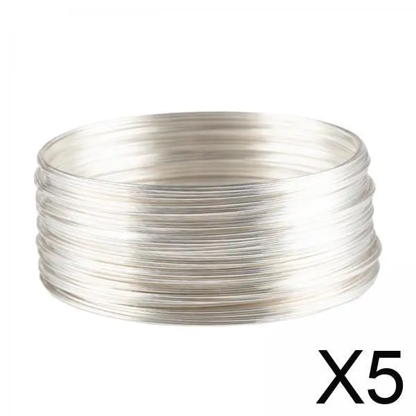 

5x50 Loops Jewelry Wire Memory Wire for Jewelry Making DIY for Bracelet Bangle Silver