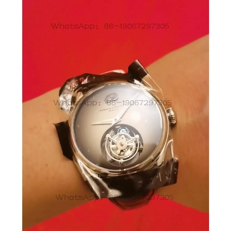 Hollow Tourbillon Bottom Engraving Simple Large Plate Waterproof Men's Mechanical Watch