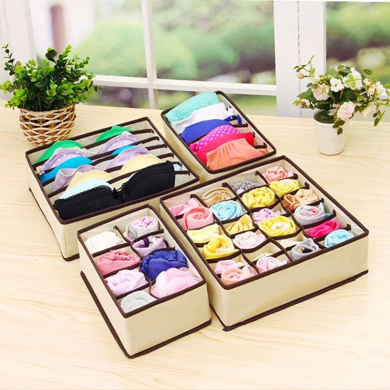

Underwear Organizer Storage Box Foldable Closet Drawer Underwear Organizers Bin Household Underpants Socks Bra Storage Boxes