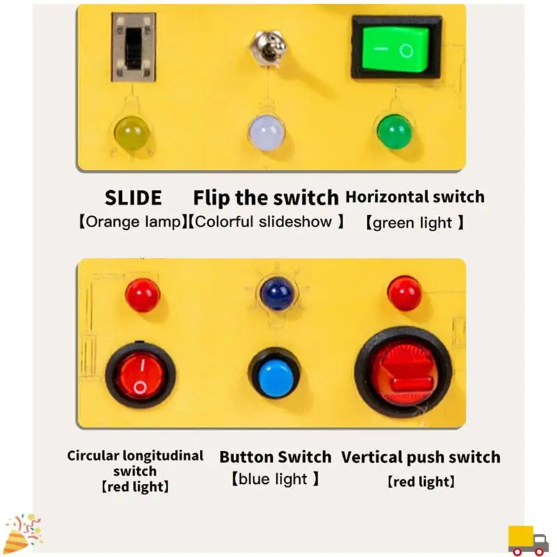 

1 PCS Busy Board Montessori Wooden Busy Board Wooden Toys Sensory Toys Pine Wood With Voice And LED Light Switches For Toddlers