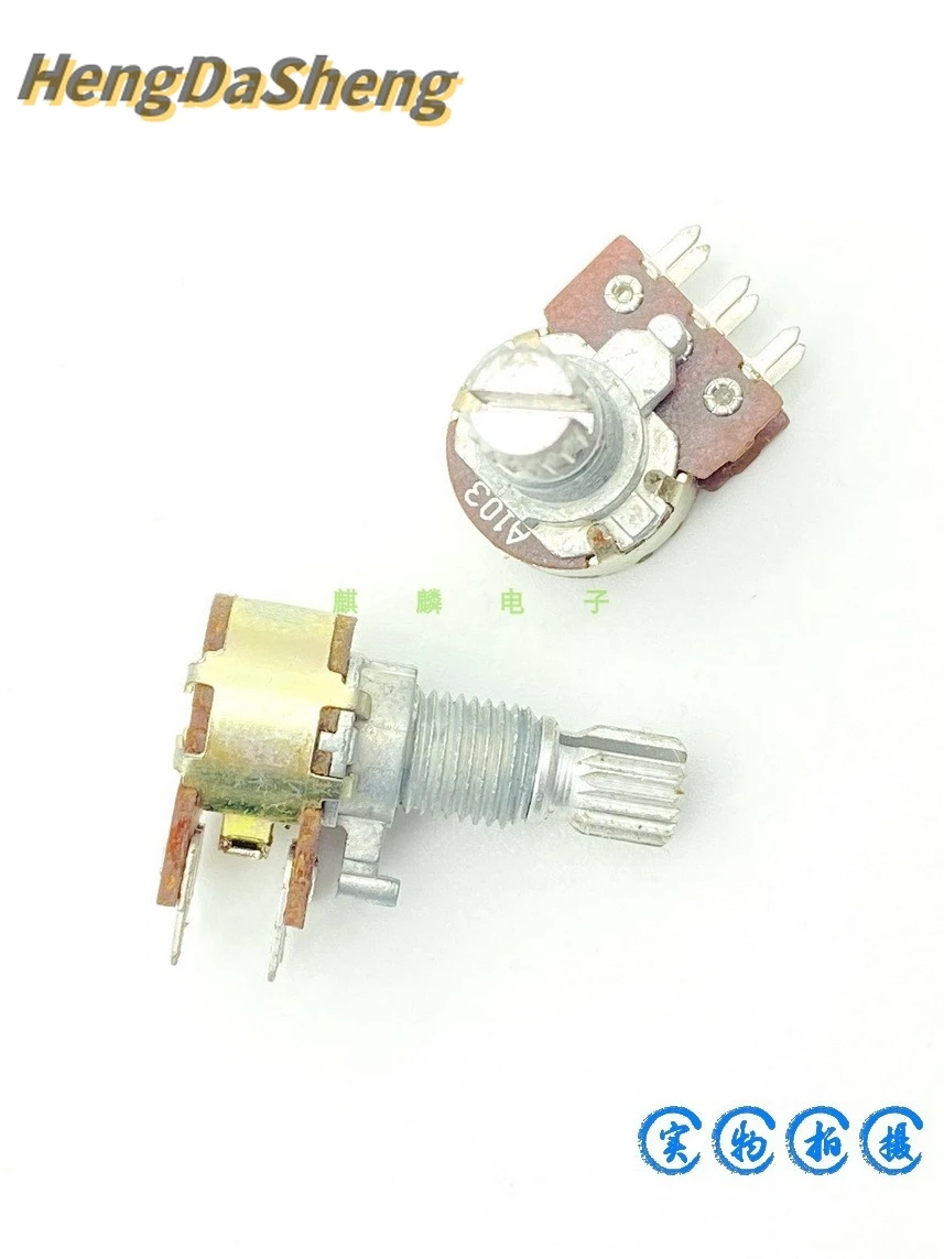 2Pcs/Lot R12 A10K 6-pin Dual Adjustable Resistor Amplifier, Speaker Volume Potentiometer A103