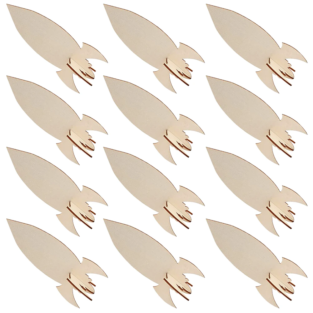 Artigianato Razzo in legno sfuso per bambini figurine in miniatura modello kit a forma di bambino verniciabile