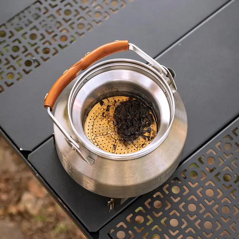 Outdoor Cooking Stainless Steel Tea Infuser Water Kettle with Filter for Camping and Tea Making Dinnerware