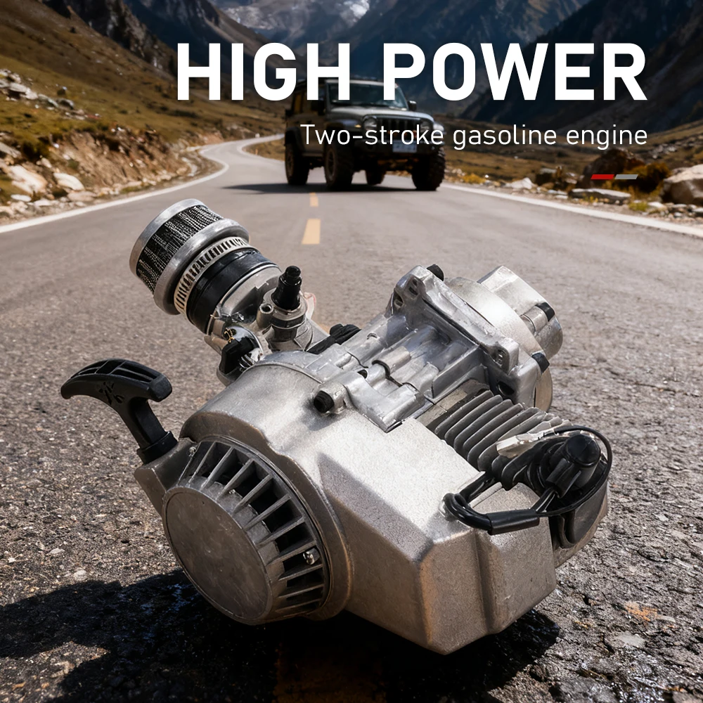 

49CC Mini Motorcycle Engine 2-Stroke Gasoline Engine Pull Start Engine for Mini Roadster Dirt Bike Miniature Motorcycle