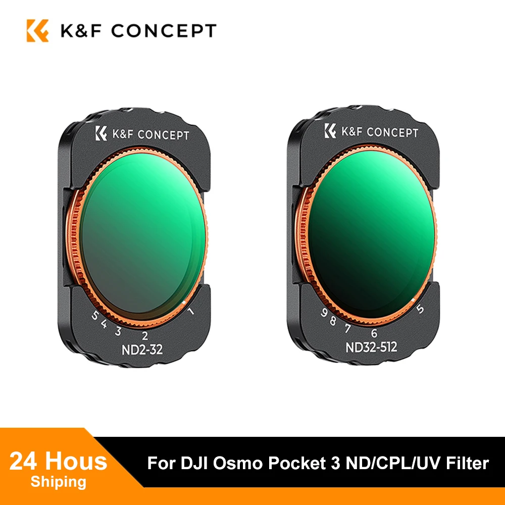 K&F Concept Magnetic UV CPL Variable ND2-32 ND32-512 1/2 1/4 1/8 Black Mist Filter For DJI Osmo Pocket 3 Sports Camera Lens