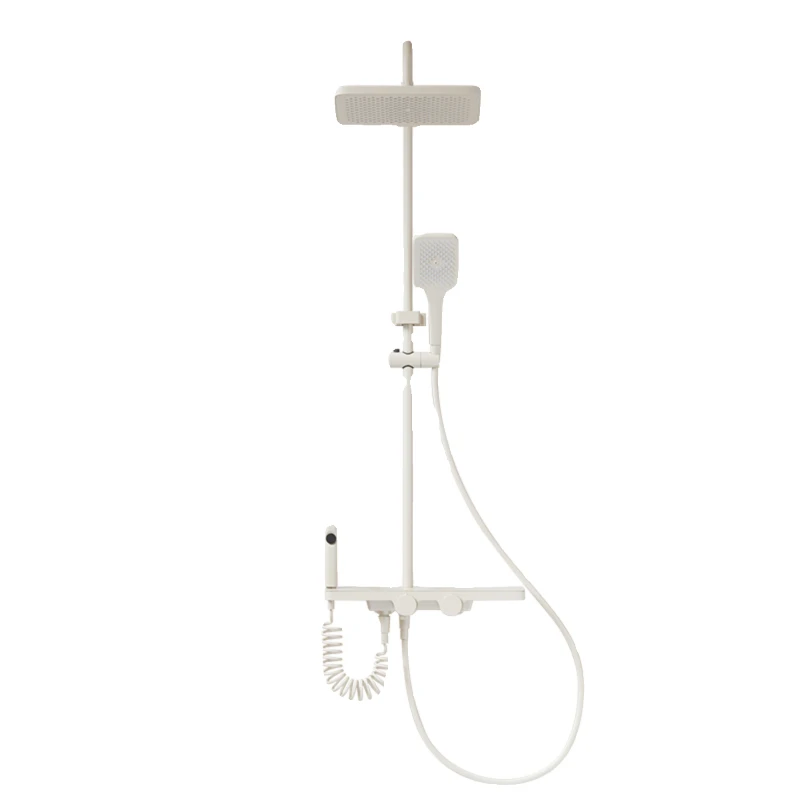 

Cream wind bathroom shower shower household set, bathroom gun gray milk white surface bath integrated bathroom bath accessories