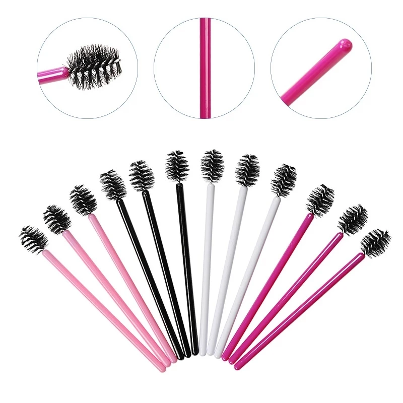 100 pz Mini pennello per ciglia usa e getta pettine Mascara bacchette estensione ciglia applicatore individuale donne trucco strumenti di bellezza