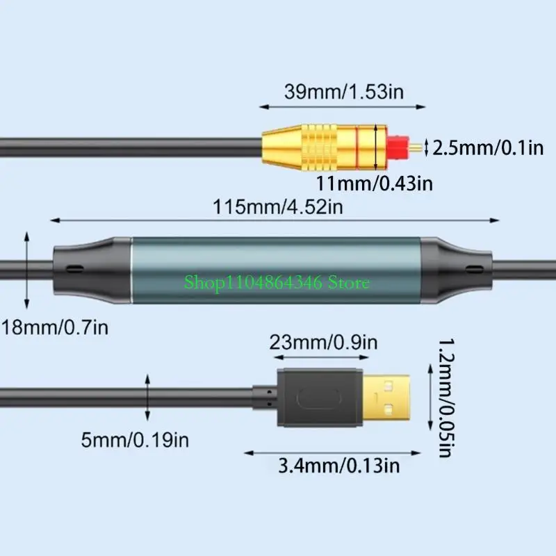 5ASD USB Digital Fiber Optical Analog Sound Cable SPDIF Digital Coaxial Sound Converter Cable Untuk Speaker Multimedia HDTV
