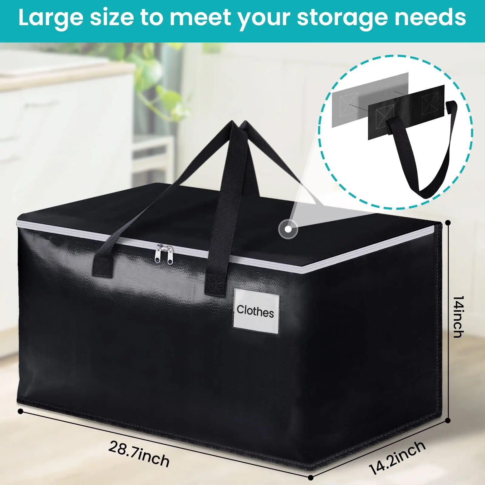 93L Large Moving Bags Heavy Duty Storage Totes for Storage,Packing Moving Collapsible Supplies Reinforced Zippers and Handles