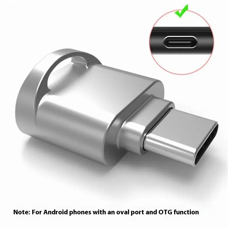 Lettore di schede mobile TF USB 3.1 Type-C in lega di zinco da 1 pezzo per lettore di schede OTG multifunzionale per laptop Xiaomi