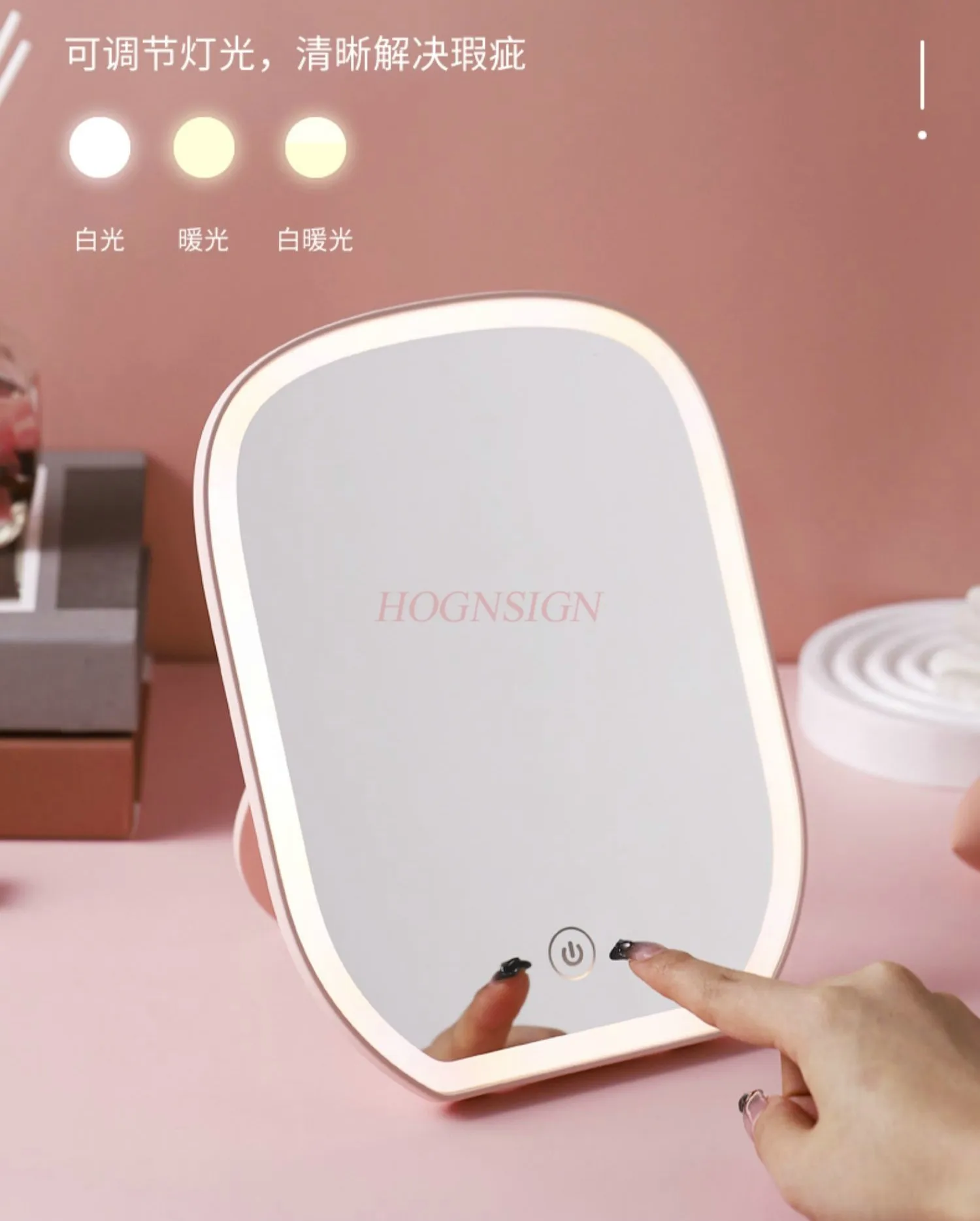 

LED makeup mirror desktop beauty makeup makeup makeup light small mirror desktop foldable portable vanity mirror with light