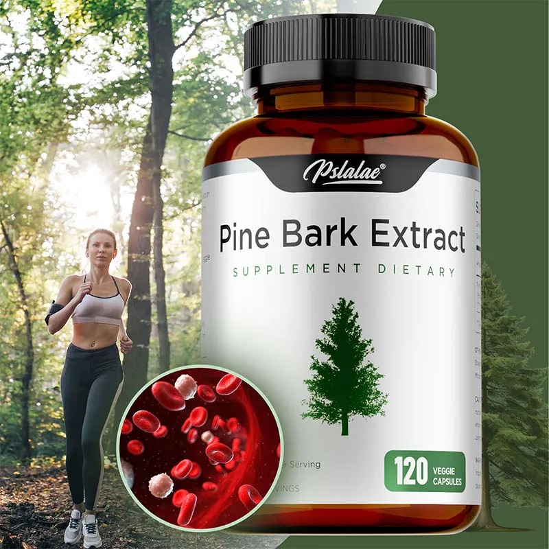 

Добавка с экстрактом коры сосны — поддержка кровообращения, повышения иммунной системы, антиокислиния и повышения поглощения.