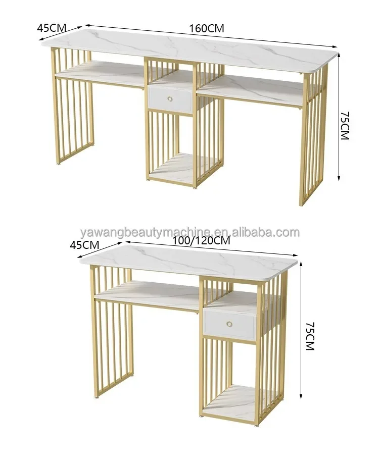 

Modern Nice Salon Furniture Wholesale Cheap Nail Desk Marble Manicure Nail Table