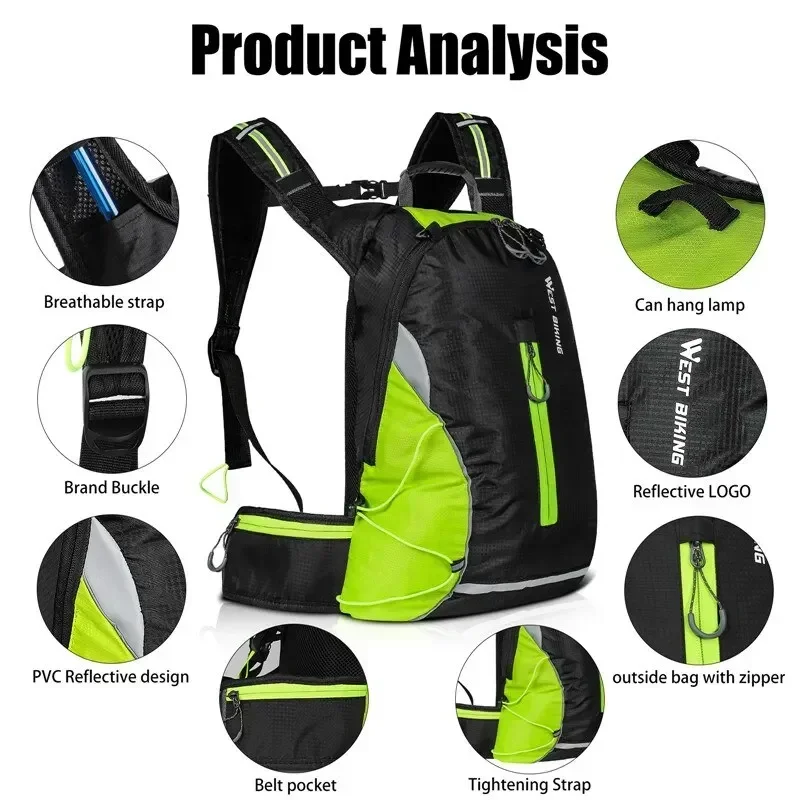 

16L Cycling Backpack Portable Breathable Ultralight Bicycle Bag Outdoor Sport Climbing Travel Hiking Hydration Bag