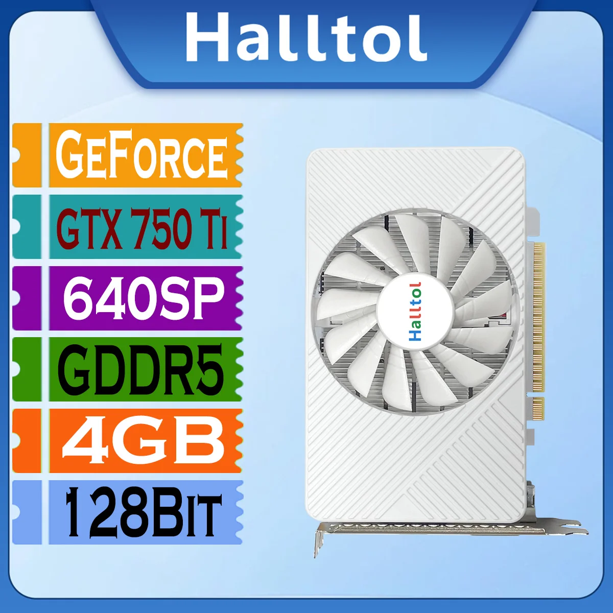 Halltol GTX 750Ti 4GB Graphics Card GDDR5 128bit 750Ti Video Card 4GB Placa de VideoLow Profile  750 Ti 4GB