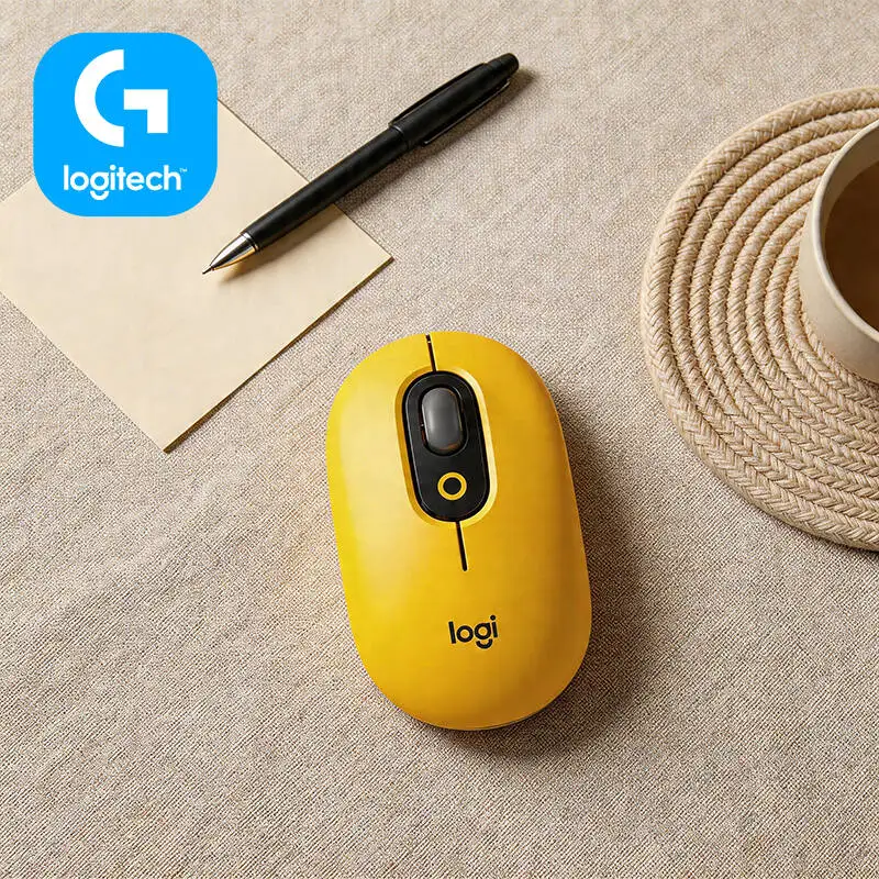 

Портативная мышь Logitech M350 POP Bluetooth USB с на 90% меньшим уровнем шума и 18-месячным сроком службы батареи для фриланс-работы, написания текстов и создания контента