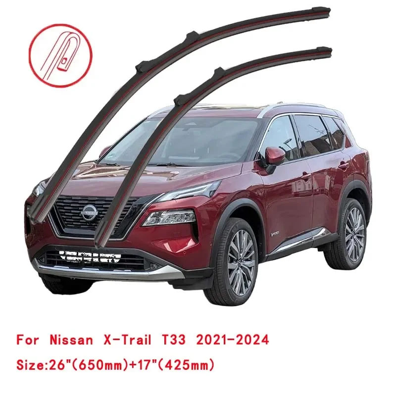 

For Nissan X-Trail Xtrail T30 T31 T32 T33 2001-2024 Car Windshield Wiper Blade Front Windscreen Brushes Washer Window Cleaning