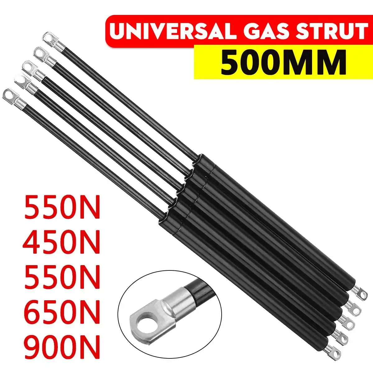 1pcs 500mm 350-900N Car Gas Strut Bars Gas Spring Hood Support Rod Shock Lift for RV Bed Window Bus Caravans