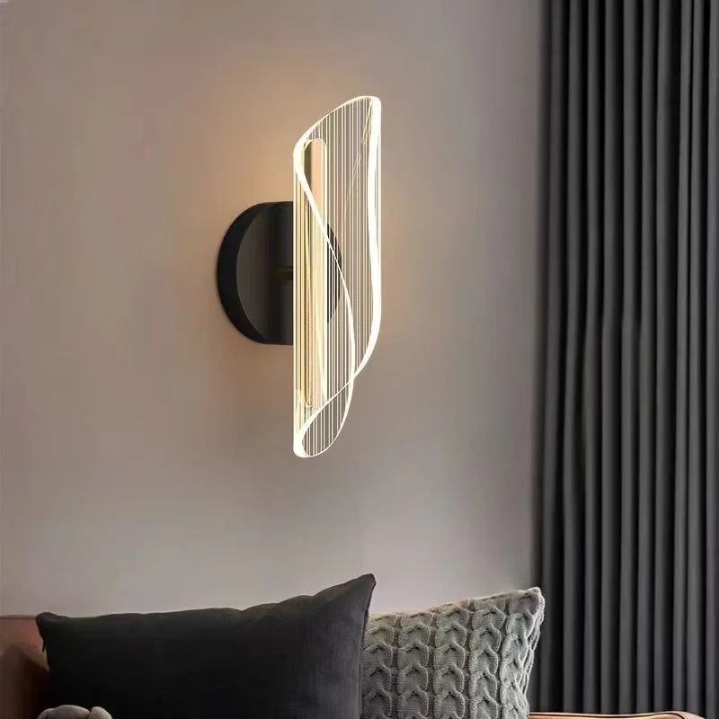 Rechargeable LED Wall Lamp for Bedroom Bedside, Nordic Modern Art Sconce for Living Room Wall Decor, Creative Accent Light