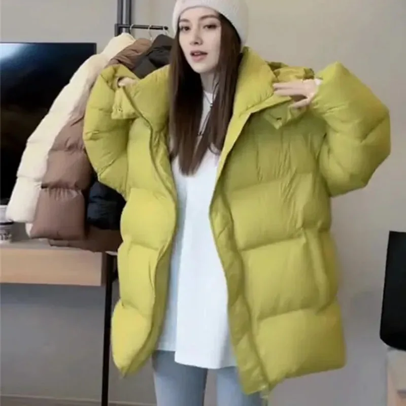 2025 فام الراقية مقنعين سترات أبلى الكورية المرأة القطن معطف مبطّن الشتاء السيدات موضة أسفل القطن سترة منفوخة