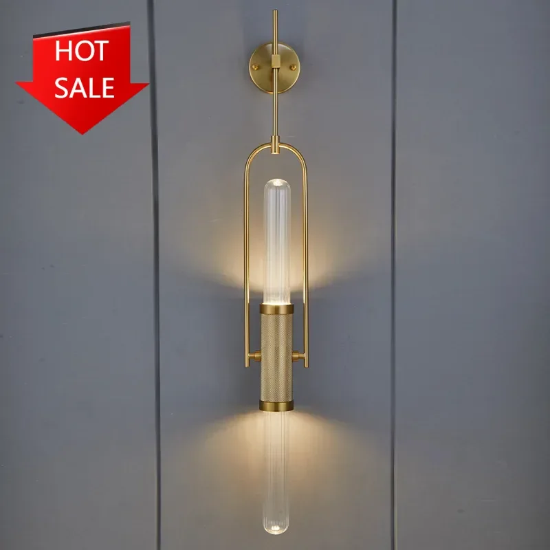 

2025 Creative Art Deco Wall Lamp Clear Glass Gold Metal G9 Bulb Home Lighting Sconce For Parlor Bedroom Aisle Stairs