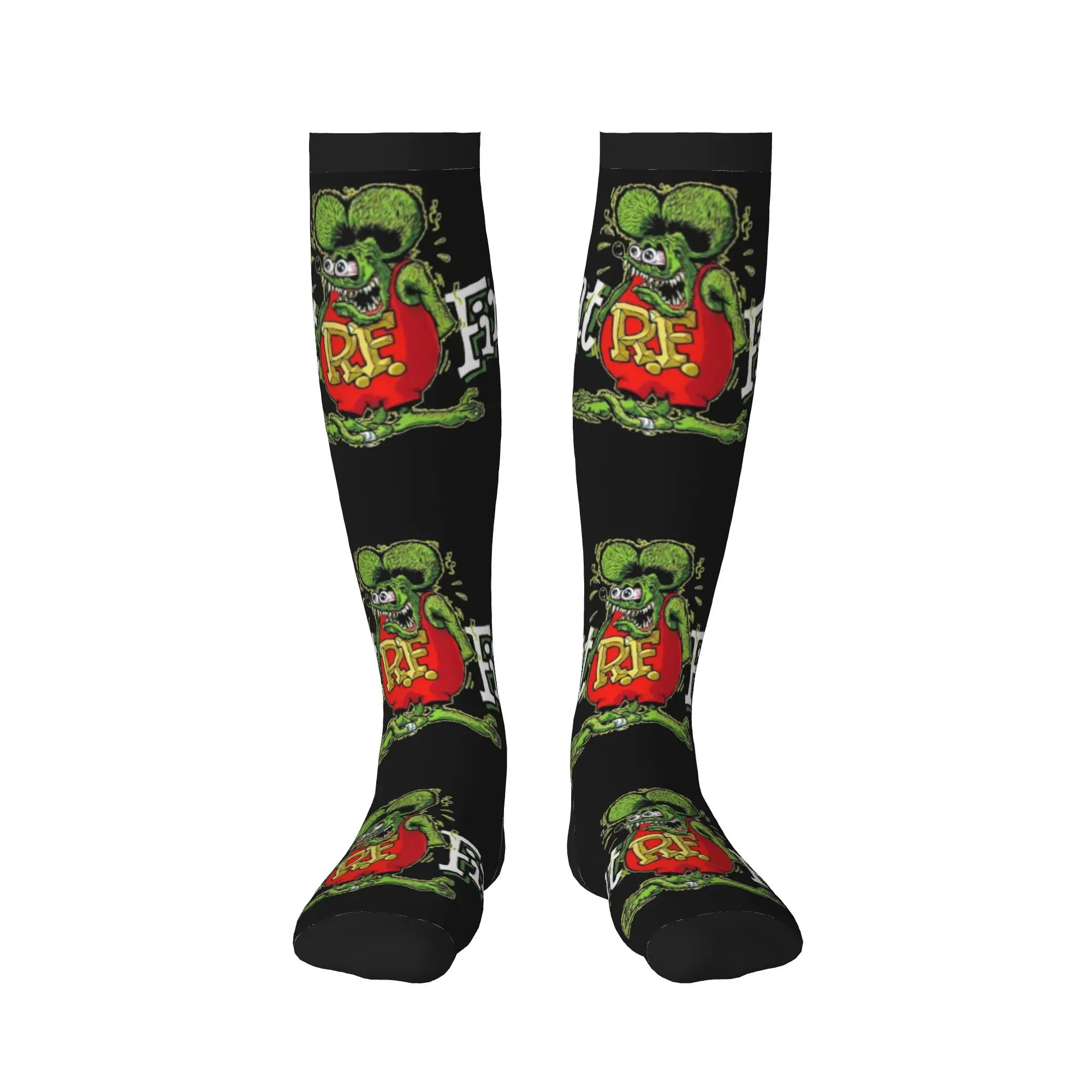 Cute Men's Rat Fink Animation Anime Cartoon Dress Socks Unisex Breathbale Warm 3D Printing  Sports Compression Socks view 2