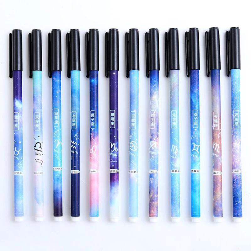 0.5mm Twelve Constellation Sign Test Pen Student Black Pen Gel Pen