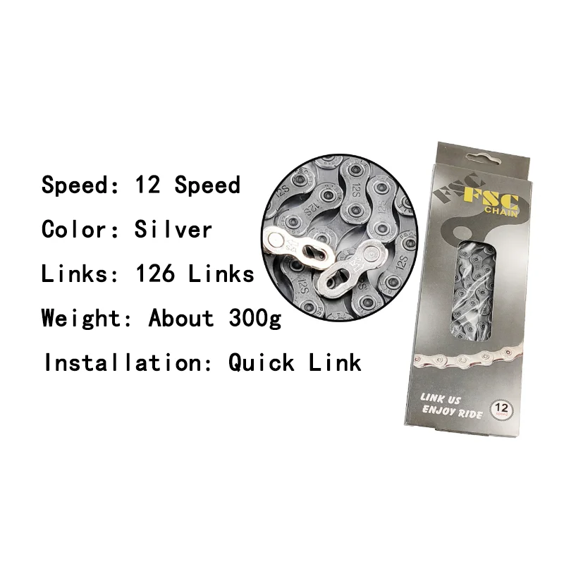 FSC 6/7/8/9/10/11/12 Speed Velocidade Bicycle Chain 116/126 Links Ultralight MTB Mountain Road Bike  6S 7S 8S 9S 10S 11S 12S